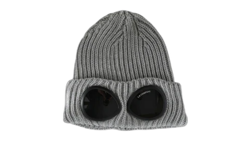 C.P. Company Extra Fine Merino Wool Goggle Beanie Moon Melange